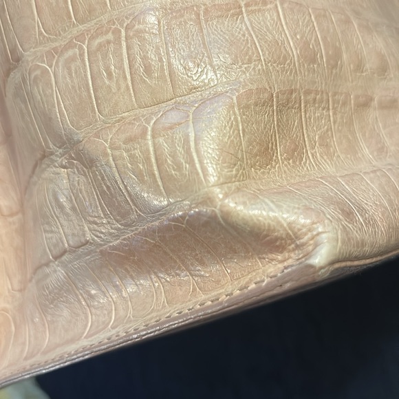 Furla Baby Pink Crocodile-Textured Tote Bag - Picture 16 of 17